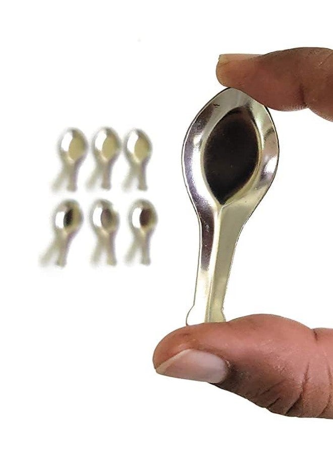 Dynore طقم ملاعق داينور المصنوعة من الفولاذ المقاوم للصدأ، 12 ملعقة ثقيلة للأوعية الصغيرة/ملاعق صغيرة لعلبة التوابل، ملاعق للتوابل المنزلية/المطبخ، فضي اللون - Image 4